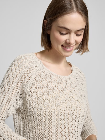 Only Cropped Strickpullover mit Baumwoll-Anteil Modell 'NOLA' Sand 3