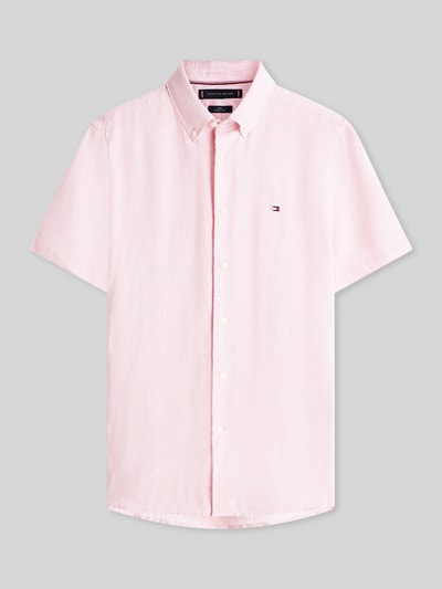Tommy Hilfiger Regular Fit Kurzarmhemd aus reinem Leinen Rosa 2