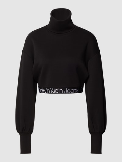 Calvin Klein Jeans Cropped Sweatshirt mit Rollkragen Black 2