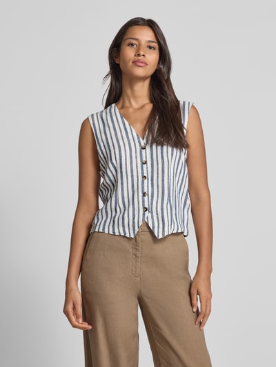 B.Young Linnen gilet met V-hals, model 'FALAKKA' Bleu - 4