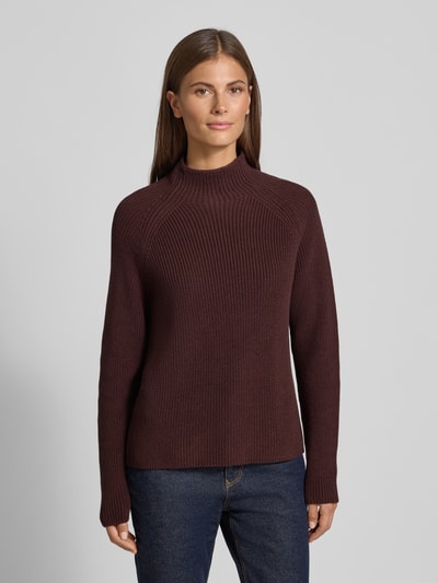 Marc O'Polo Regular Fit Strickpullover aus reiner Baumwolle Bordeaux 4
