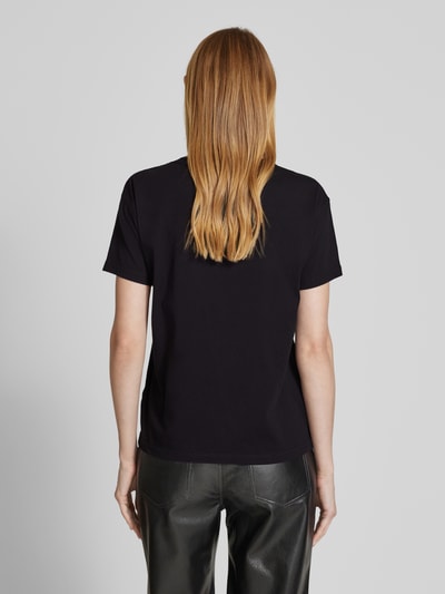 Zadig & Voltaire T-shirt met motief- en labelstitching, model 'MARTA' Zwart - 5