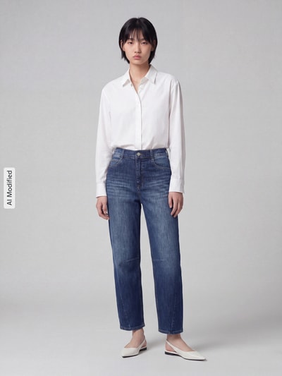 ANGELS Regular Fit Barrel Jeans aus Baumwoll-Mix Modell 'ELLY' Blau 1
