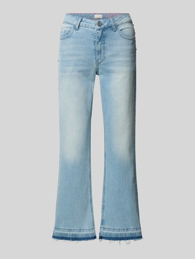 Produktfoto, Flared Jeans mit 5-Pocket-Design von Milano Italy, jasnoniebieski denim, czysta bawełna, szerokość w rozmiarze 36: 38 cm, długość wewnętrzna nogawki 72 cm
