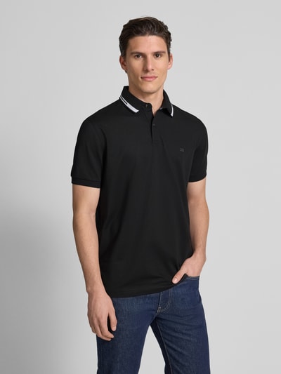 Christian Berg Men Poloshirt mit kurzer Knopfleiste und Logo-Print Black 4