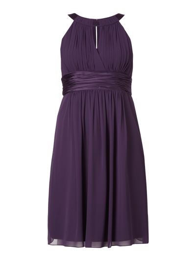 Jake*s Cocktail Cocktailkleid mit Collierkragen und Taillenpasse Purple Melange 2