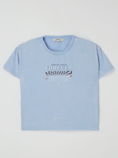 Garcia Kort T-shirt met tekst  Lichtblauw - 1
