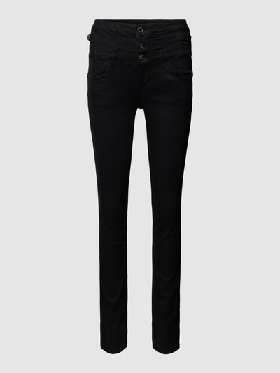 Liu Jo White Slim Fit Jeans mit Zierknöpfen Modell 'RAMPY' Black 2