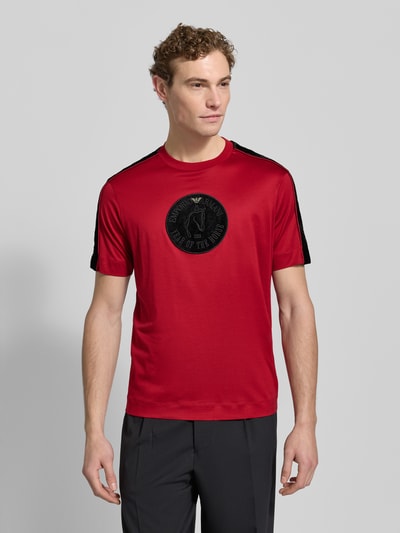 Emporio Armani T-Shirt mit Label-Detail Rot 4