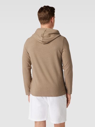 Hanro Hoodie met linnen in effen design Kaki - 5