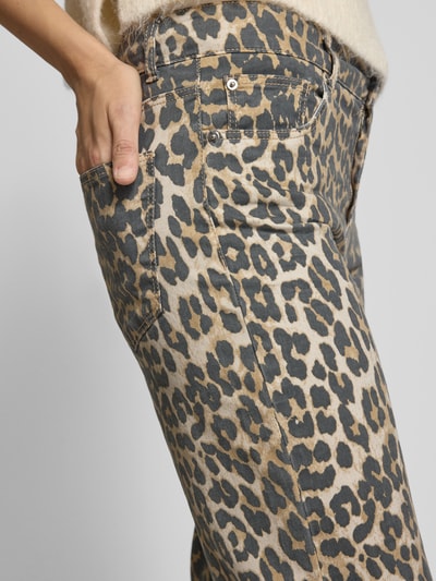 Christian Berg Woman Broek in luipaardlook met achterzakken Donkergrijs - 3