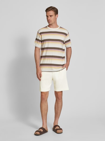 JOOP! Jeans Regular Fit Shorts mit Strukturmuster Modell 'Ediiz' Offwhite 1