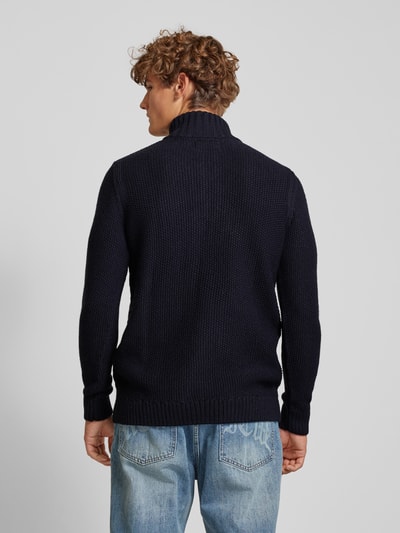 Superdry Strickpullover mit Zopfmuster Modell 'Jacob' Dunkelblau Melange 5