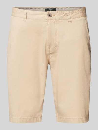 Fynch-Hatton Regular fit bermuda met riemlussen, model 'Summer' Zand - 2