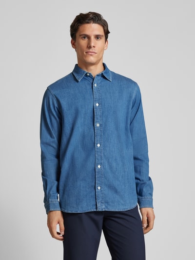 Jack & Jones Premium Jeanshemd mit Kentkragen Modell 'REGENT' Blau 4