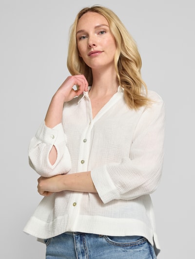 OPUS Bluzka koszulowa o kroju regular fit z listwami guzikowymi model ‘Fratea’ Złamany biały 3