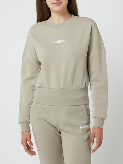 Guess Activewear Bluza z paskami logo  Beżowy 4