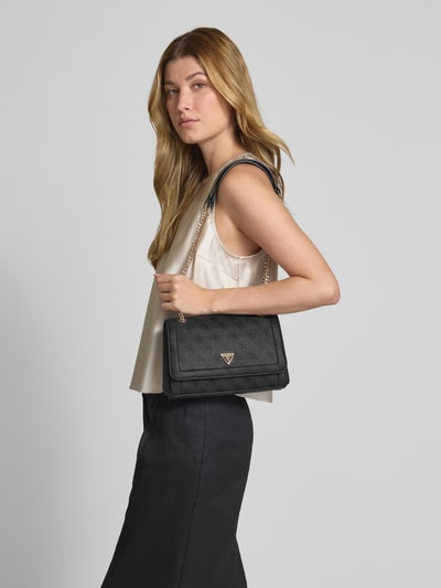 Guess Handtas met labelapplicaties, model 'NOELLE II' Antraciet - 1
