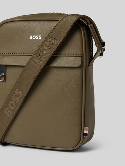 BOSS Schoudertas van echt leer Olijfgroen - 3