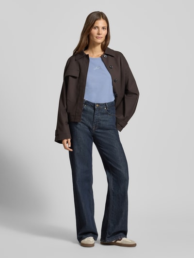 BOSS Orange T-shirt o kroju regular fit z czystej bawełny model ‘C_ELOVE_EMBRO’ Szaroniebieski 1