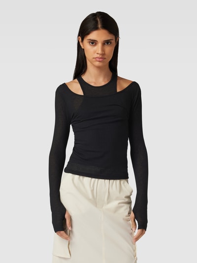 Gina Tricot Longsleeve mit Cut Outs Black 4