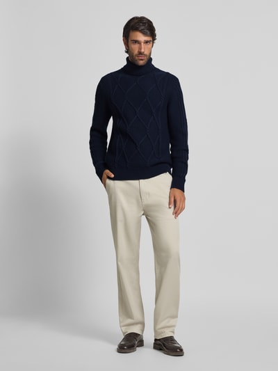 JOOP! Collection Sweter z dzianiny z domieszką kaszmiru model ‘LIONO’ Granatowy 1