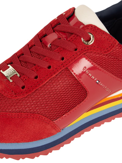 Tommy Hilfiger Sneaker aus Veloursleder mit Mesheinsätzen Rot 2