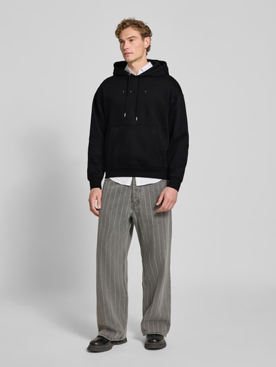 HUGO Oversized Sweatshirt aus reiner Baumwolle Modell 'Devrohood' Black 1
