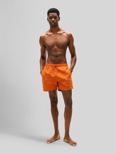 Tommy Hilfiger Regular Fit Badehose mit Logo Stitching Orange 1
