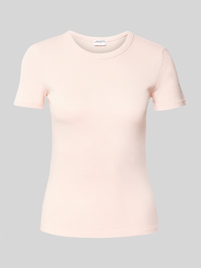 Jake*s Casual Slim Fit T-Sirt mit Feinripp Rosa 2