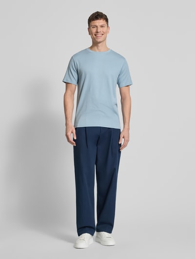 Selected Homme T-shirt z mieszanki bawełny, krój regular fit, model 'SPENCER' Jasnoniebieski 1