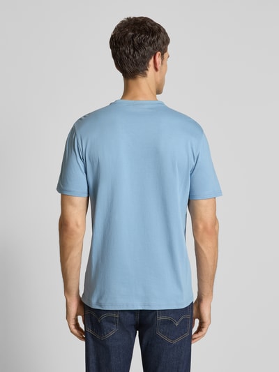 Napapijri T-shirt met labelstitching en ronde hals Rookblauw - 5