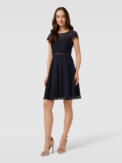 Jake*s Cocktail Cocktailkleid mit Spitzenbesatz Marine Melange 1