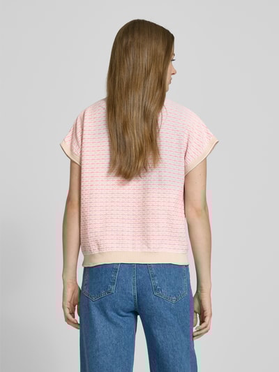 FREE/QUENT Bluzka z dzianiny z okrągłym dekoltem model ‘DODO’ Różowy 5