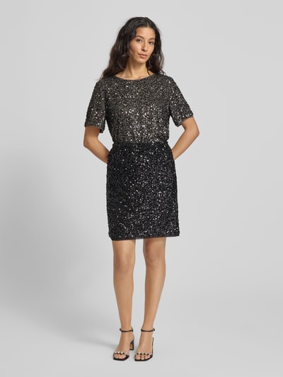 comma Blouseshirt met pailletten Antraciet - 1