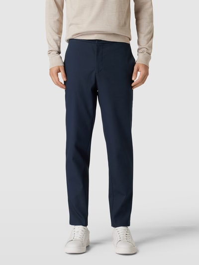 SELECTED HOMME Slim tapered fit stoffen broek met elastische band, model 'DANN' Marineblauw - 4