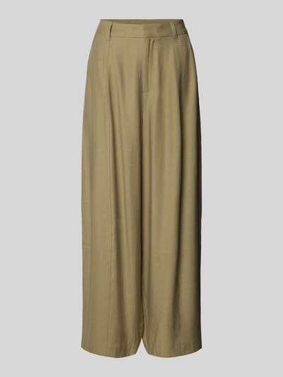 American Vintage Spodnie materiałowe o szerokim kroju ze szwami podłużnymi model ‘LANOW’ Oliwkowy 2