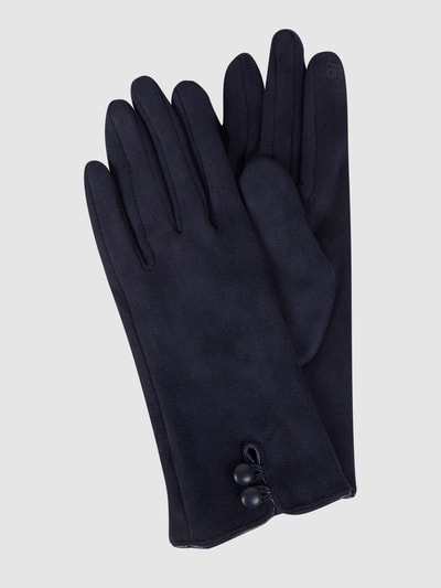 EEM Touchscreen-Handschuhe in Veloursleder-Optik Marineblau 1