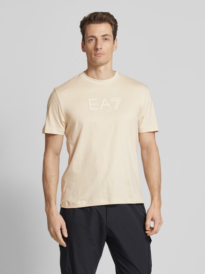 EA7 Emporio Armani T-shirt met labelprint Offwhite - 4