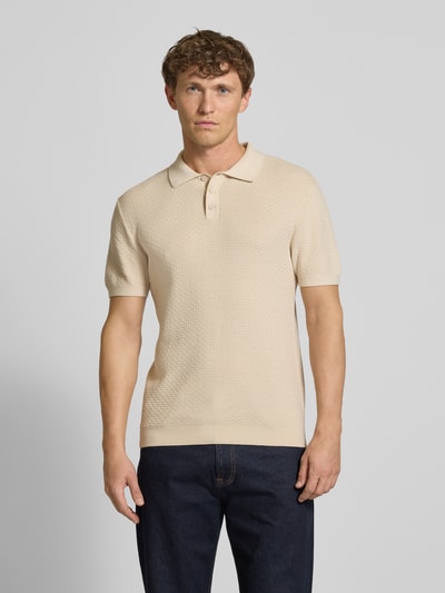 MCNEAL Gebreide polo met korte knoopsluiting Zand - 4
