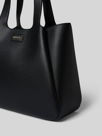 HUGO Shopper in leerlook met logo-applicatie  - 2
