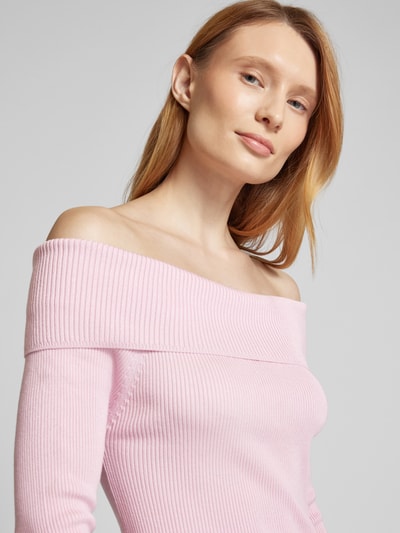 Tom Tailor Denim Slim Fit Strickpullover aus Viskose-Mix Rosa 3