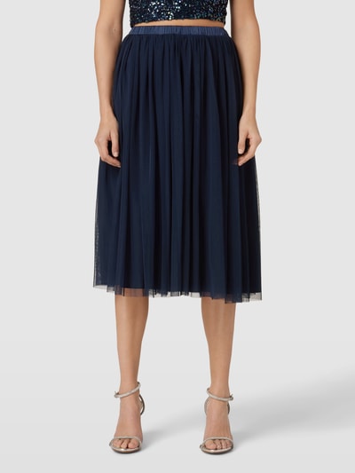 Jake*s Cocktail Midirok van mesh met elastische band Donkerblauw gemêleerd - 4