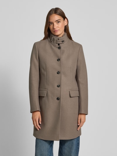 Cinque Mantel mit Stehkragen und Pattentaschen Modell 'ASTRO' Taupe 4