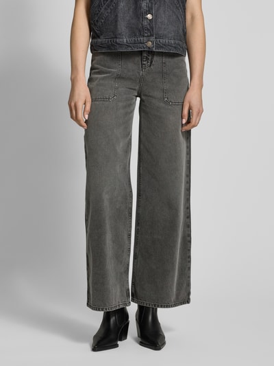 Bash Wide leg jeans met opgestikte zakken, model 'DELLOU' Antraciet - 4