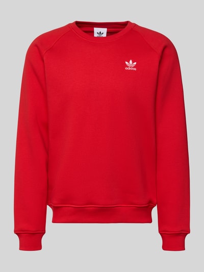 Produktfoto, Sweatshirt mit Logo und Rundhalsausschnitt von adidas Originals aus Baumwoll-Elasthan-Mix in Rot, Regular Fit, glatte Textur