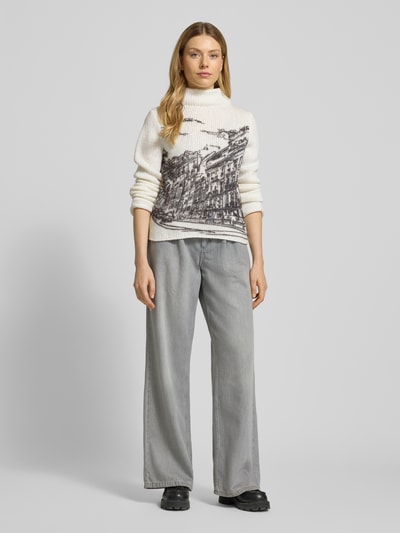 Marc Cain Strickpullover mit Stehkragen Offwhite 1