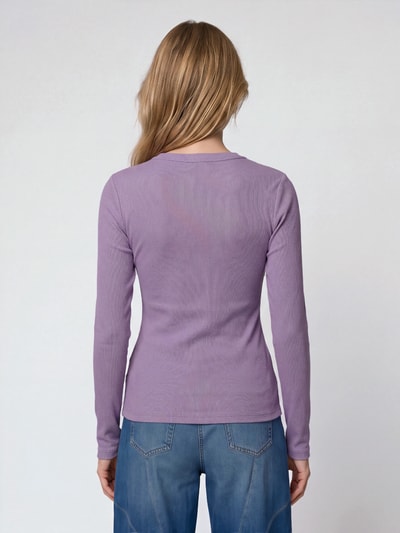 Marc O'Polo DENIM Langarmshirt mit Rollsaum-Details Flieder 5