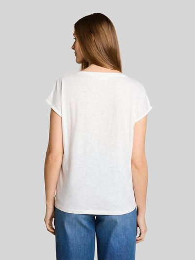 Tom Tailor Denim Regular Fit T-Shirt aus reiner Baumwolle Offwhite 5