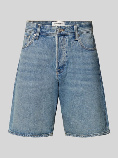Productfoto, Loose Fit Jeansshorts met steekzakken model 'TONY' van Jack & Jones, heren, puur katoen, used-look, bandwijdte maat M 42 cm, binnenbeenlengte maat M 21 cm.